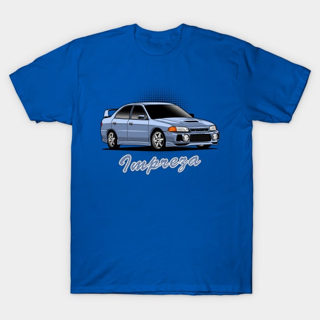 Subaru Impreza Illustration Fanart T-Shirt by Mandra